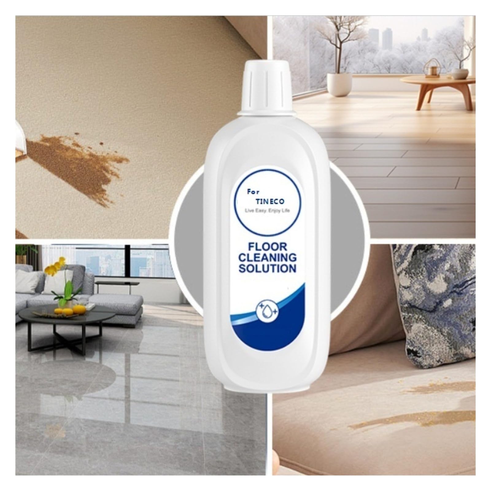 Solución de limpieza para fregadoras de pisos. Compatible para TINECO FLOOR ONE S3/S5/PRO/S6/S7. Soluciones de limpieza para múltiples superficies, 1 L (33.8 onzas líquidas)(1pcs)