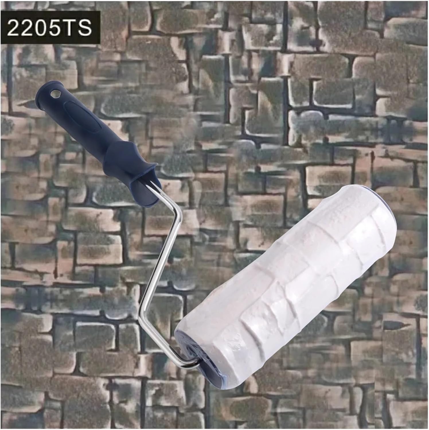 8Inch Pattern Paint Roller Draw Rubber DIY Construction Tool Portable Embossing Cylinder Stamp Decorative Brush