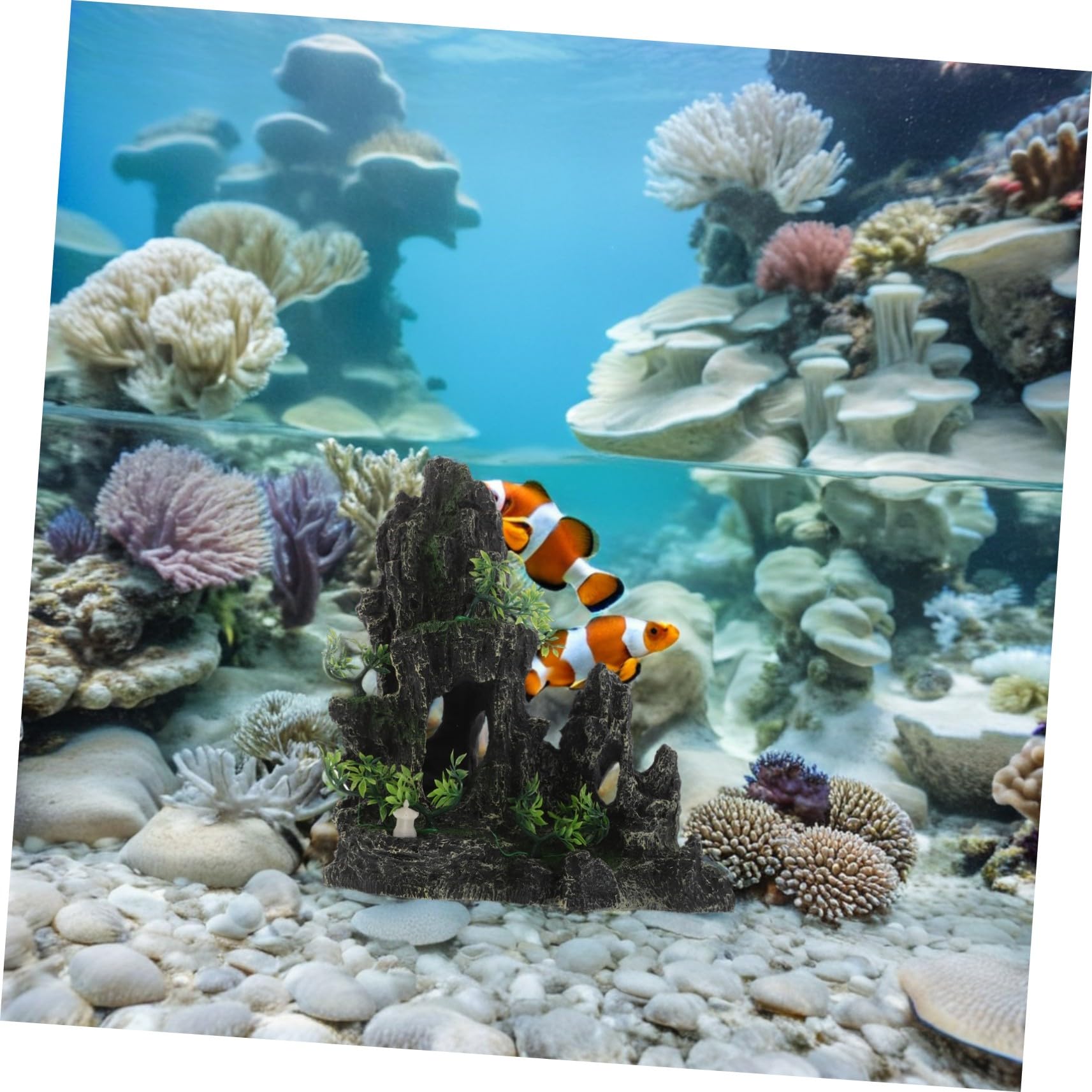 SUPVOX Aquarium Dekoration Resin Stein Höhle für Garnelen und Fische Sichere Versteckstelle Aquarium Landschaft Künstliche Felsen Deko für Fisch Garnelentank