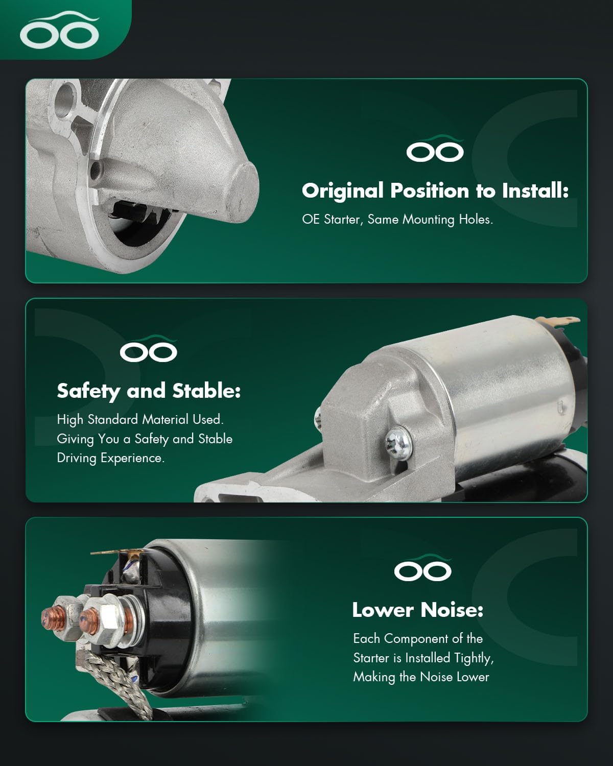 SCITOO Starter Motor fit for Mazda for 3 2.0L 2012-2018,for Mazda for CX-3 2.0L 2016-2020,for Mazda for CX-5 2.0L 2013-2016 Replacement Starter 19981