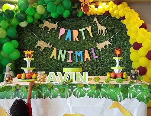 Miniatura 3 de WAOUH Cartel de cumpleaños de animales para bebé, decoración de fiesta de zoológico, decoración de fiesta de circo para baby showers, accesorios de