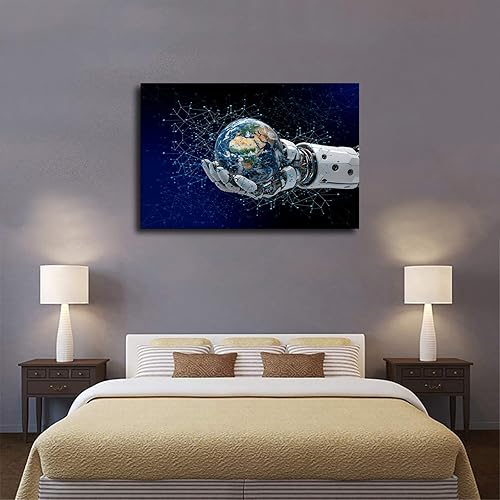 Miniatura 4 de Póster global de tecnología de inteligencia artificial, impresión de imágenes, lienzo, decoración de pared, estética, sala de estar, dormitorio,