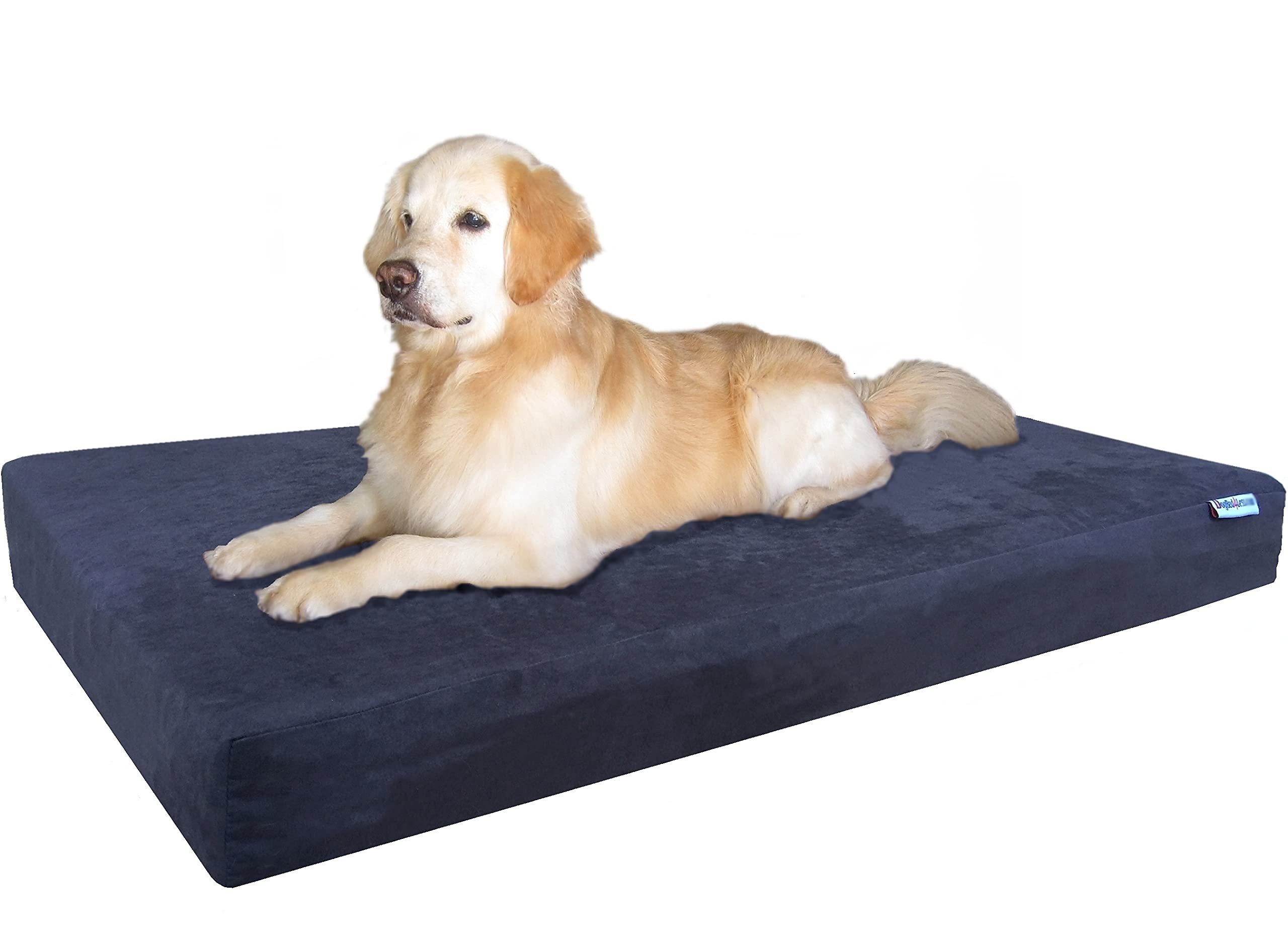 Dogbed4less Waterproof Orthopedic Cooling Memory Dog Bed for Large and Extra Large Dogs, Suede Espresso Color, Jumbo 55X47X4 Inches