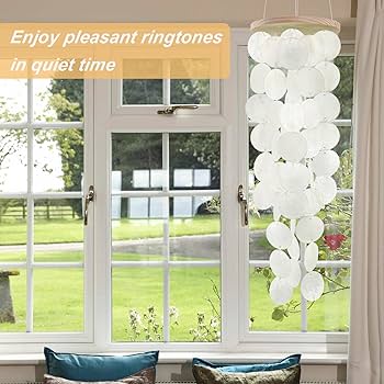 貝殻飾り エーゲ海の貝殻ウィンドチャイム - 天然コンキ貝海洋工芸品