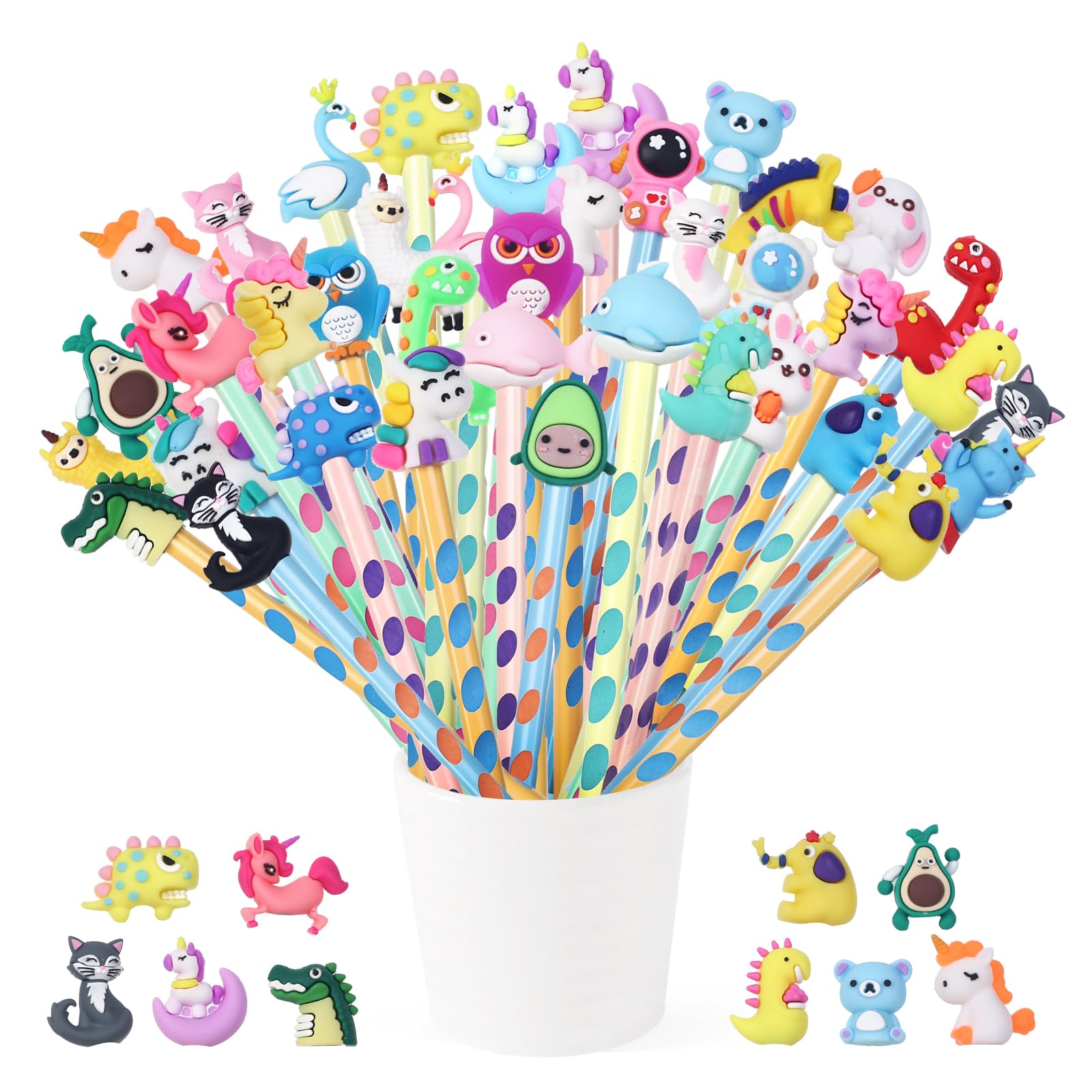 32 Pezzi Matite Colorate con Topper Animali Gadget Compleanno Bambini