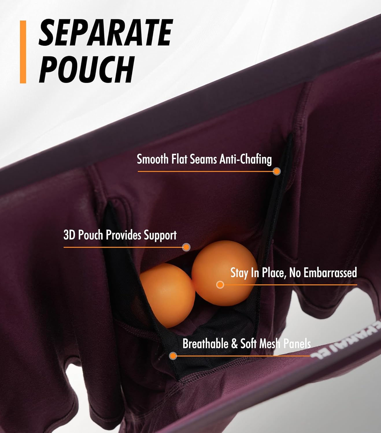 Separatec Mens Underwear with Separate Pouch Moisture Wicking Micro Modal Boxer Briefs Seamless Underwear with Fly 4 Pack - Image 2