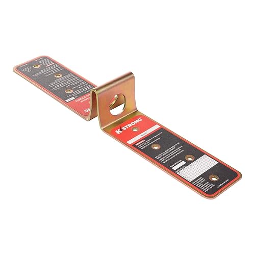 Miniatura 3 de UFA30010 - Anclaje de techo de acero de un solo uso, compatible con ANSI, 13.1 x 2.23 pulgadas (13.106 x 2.236 in), amarillo dorado