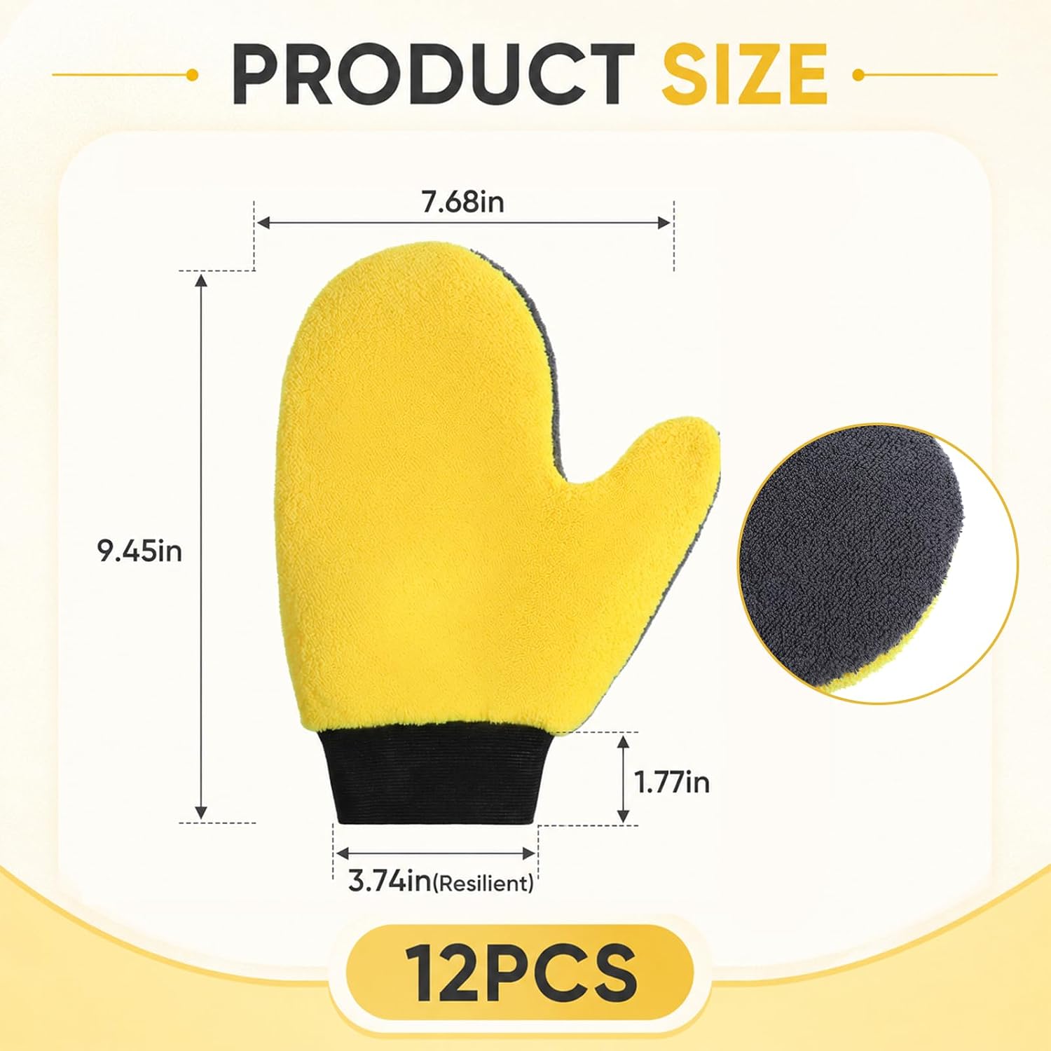 12Pcs Painting Gloves Reusable Soft Microfiber Mitt, Lint-free Coral Fleece Car Wash Mitt Deck Stain Applicator for Painter Decorators, Cleaning, Dusting, and Painting