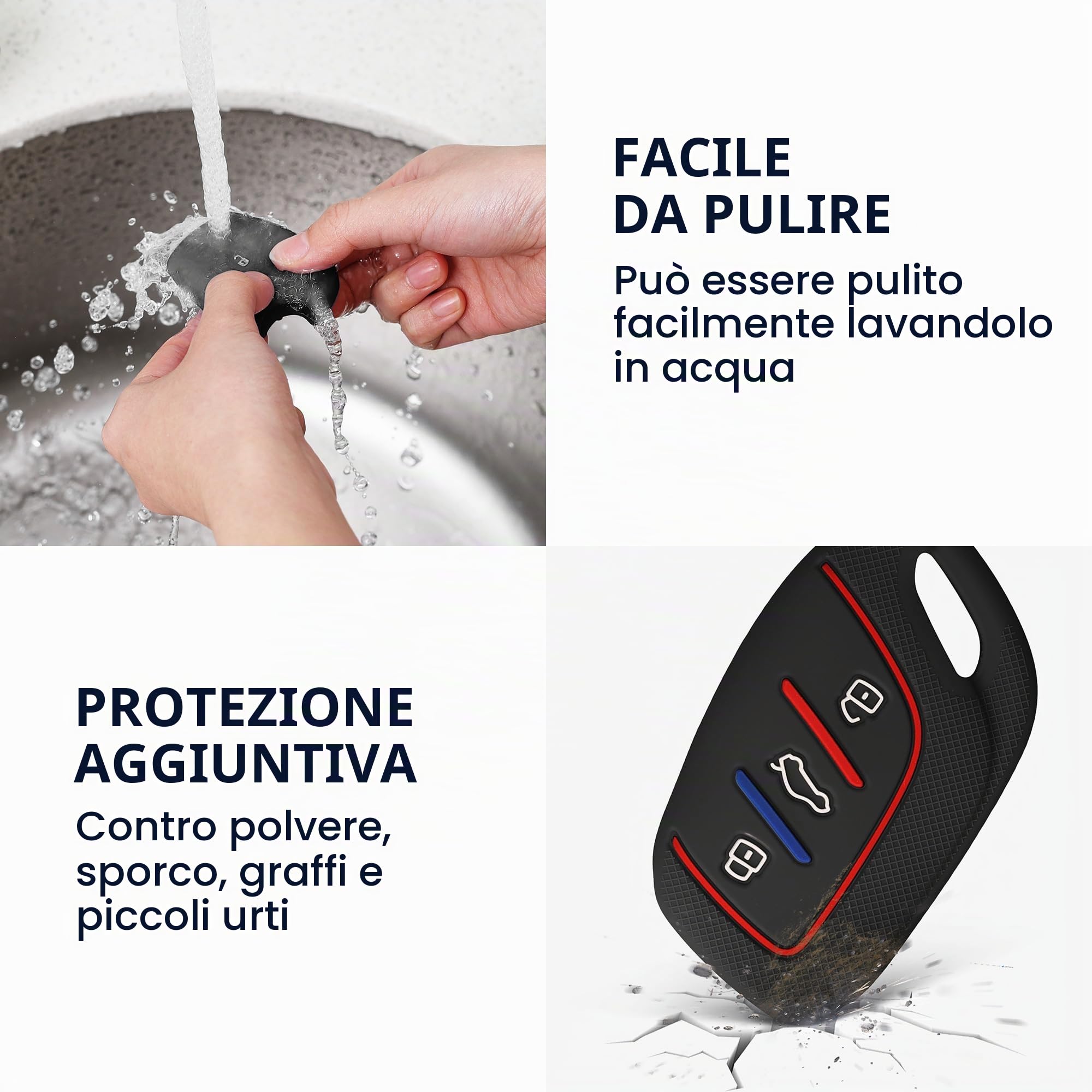 Kwmobile Cover Chiavi In Silicone Per Mitsubishi – 2 Pezzi, Antiurto E Antigraffio, Compatibile Con ASX, Lancer, Pajero E Altri