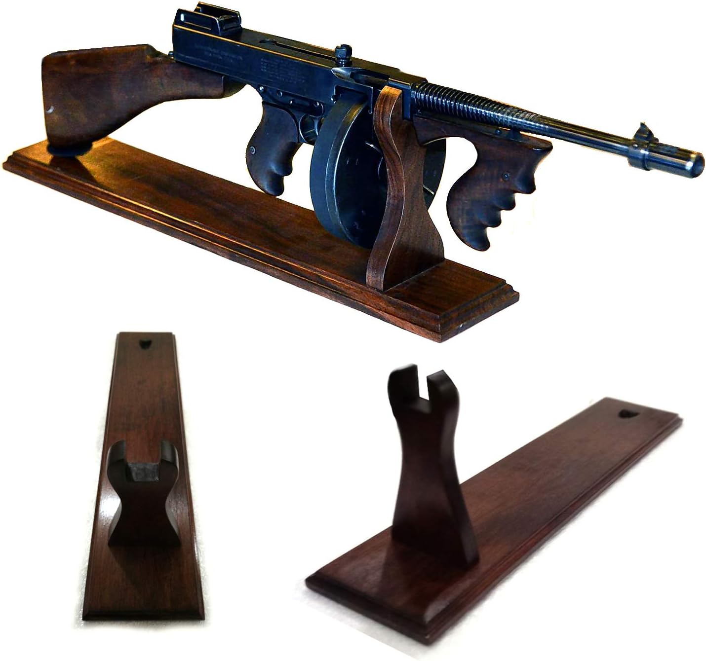 Stand for The Submachine Thompson (Tommy Gun) - Natural Wood (Hornbeam) (Hornbeam (Brown))