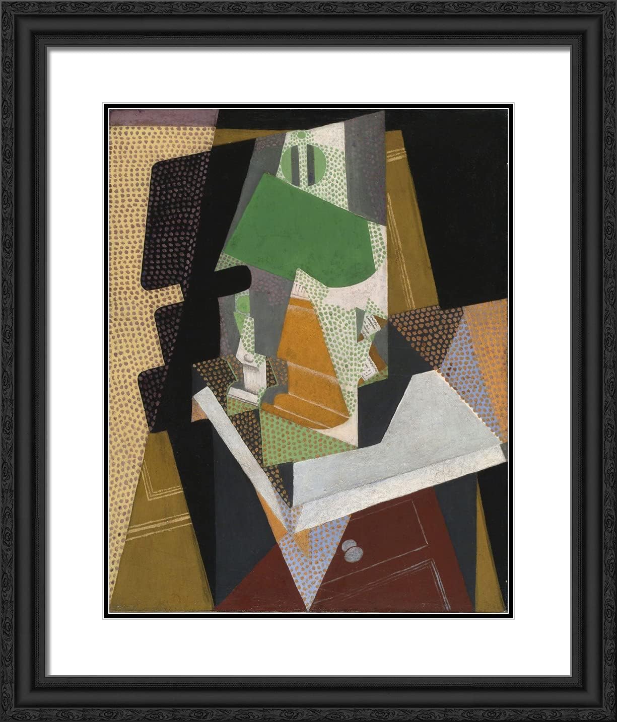 ArtDirect Gris, Juan 20x23 Gold Ornate Framed Art Print with Double Matting Titled: Patchwork