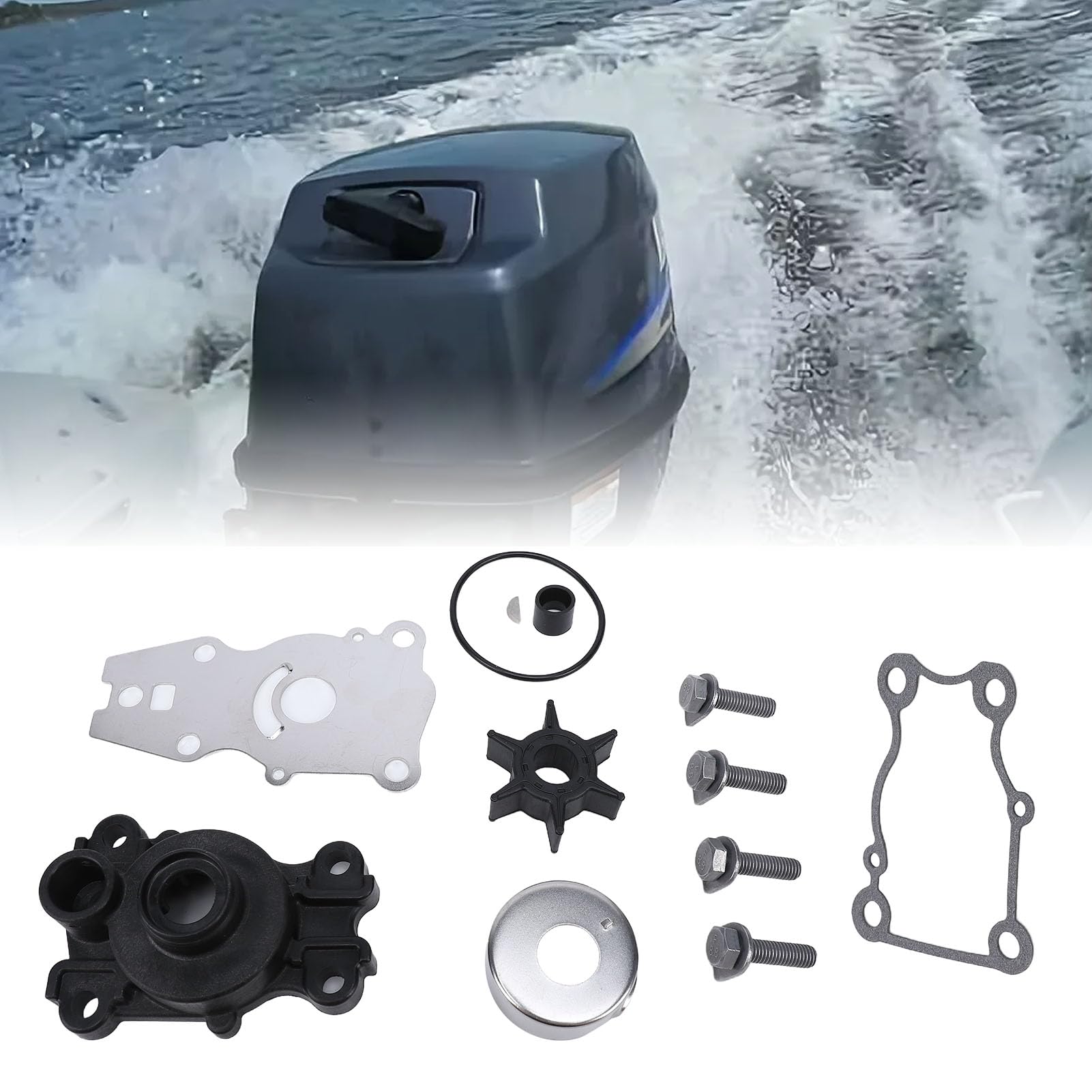 Kit di riparazione per pompa dell'acqua, manutenzione durevole per motore di barca, perfetto per motore fuoribordo da 25, 30, 40 CV, OEM 66T-W0078-00-00