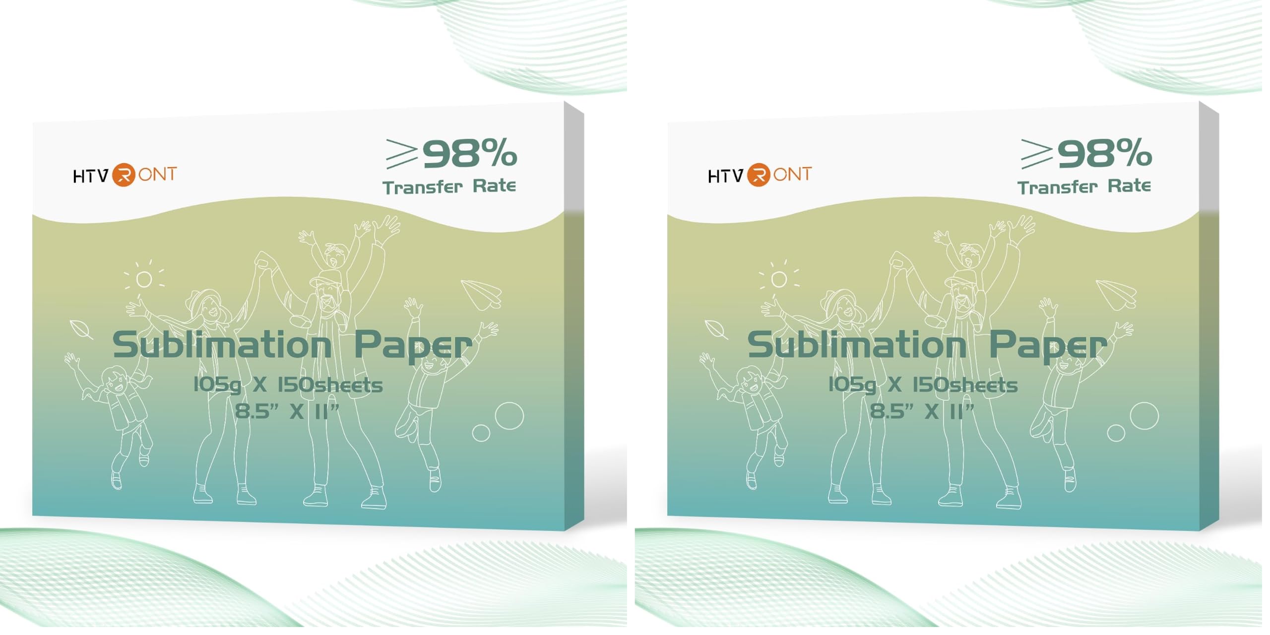 HTVRONT Sublimation Paper 8.5 x 11 Inches - 150 Sheets 105g Excellent Ink Release Sublimation Transfer Paper for Tumblers, Mugs, T-Shirts (Pack of 2)