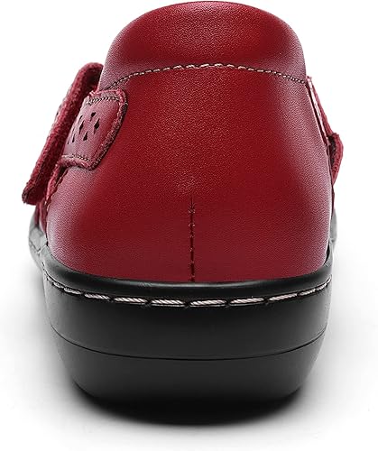 Miniatura 8 de Irrefour Mocasines clásicos de cuero genuino para mujer, estilo casual, sin cordones, a la moda, con puntera cerrada, sandalias planas cómodas para