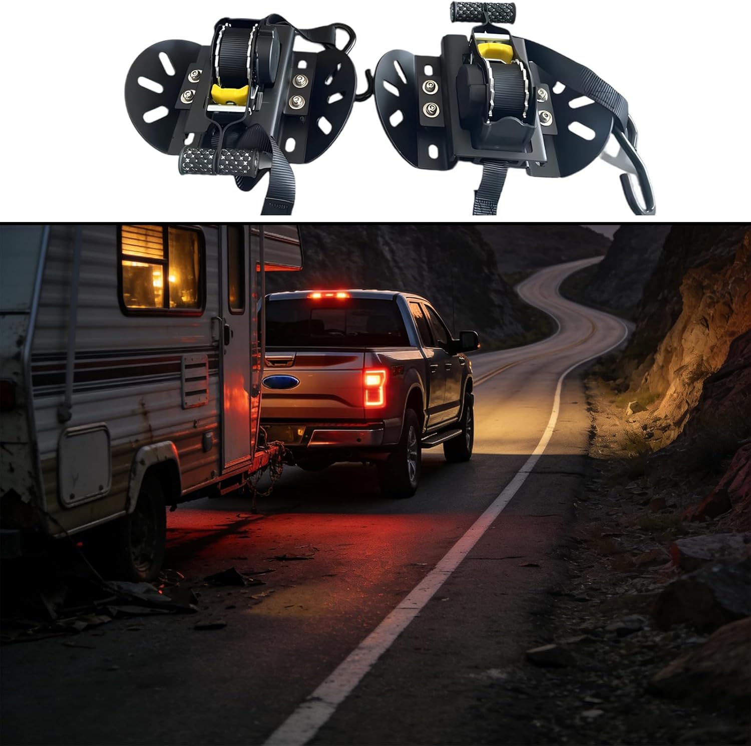 Quick Releases Retractable Ratchets Straps Set Compatible 2015 2025 S Hook Included S Hook Winch