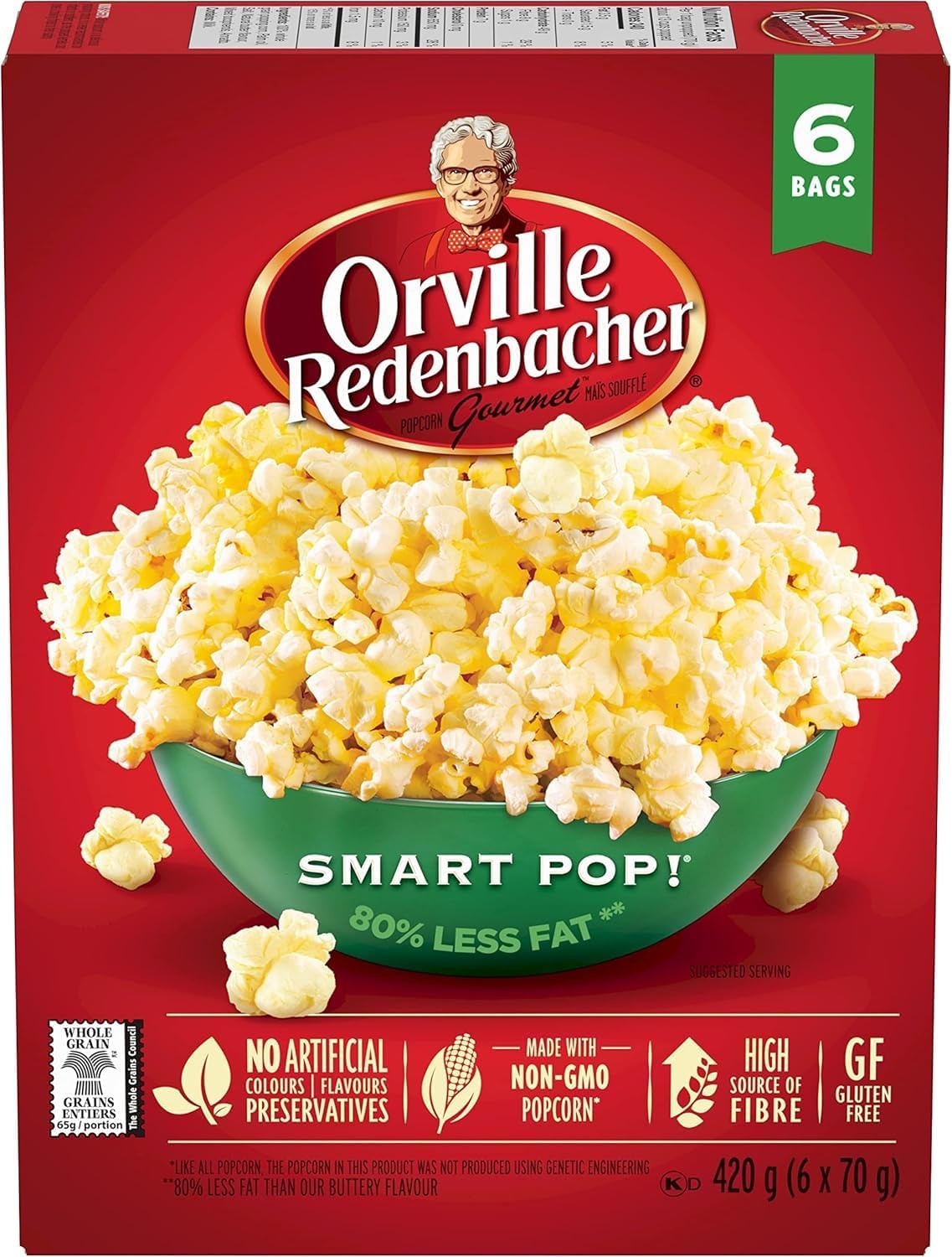 Orville Redenbacher Popcorn Smart Pop, 6 Count/Pack ( Pack of 6- 36 count )