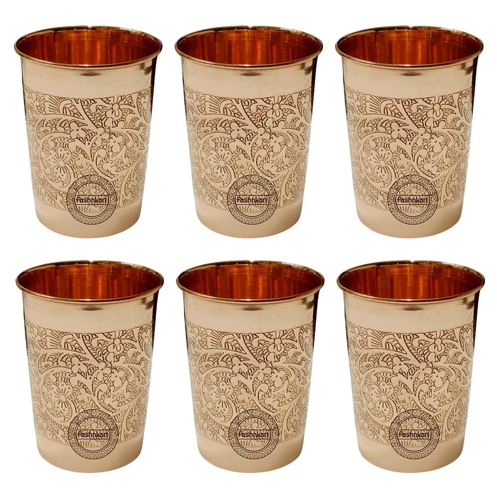 Fashnkart Bicchieri In Rame Puro Acqua Potabile Salute Ayurvedica - Foto 4