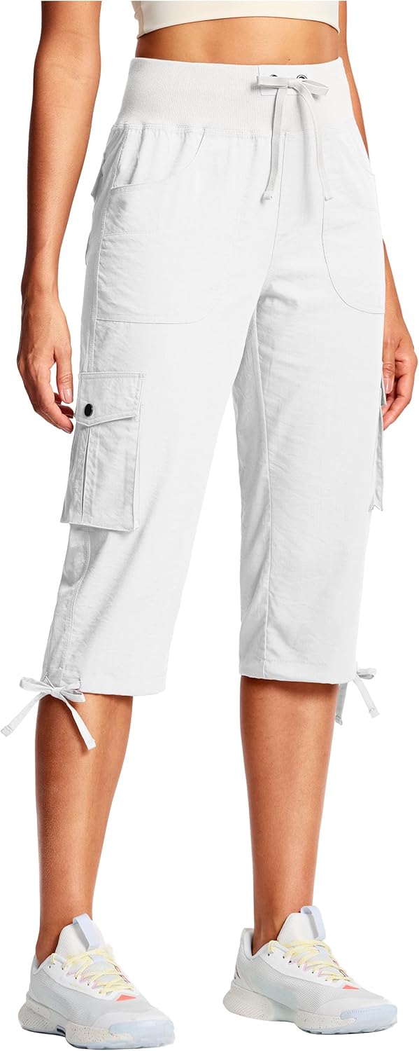 15"/ 18" Capri Pants for Women Cargo Hiking Pants Lightweight Women's Capris with 6 Pockets Summer Casual Travel