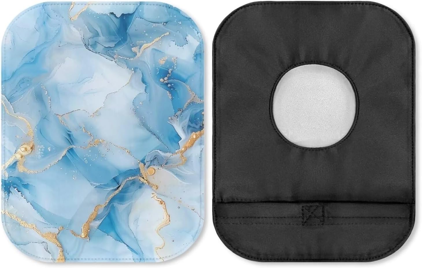 Rnyleeg Blue Marble Ostomy Bag Cover for Women Men Fashion Colostomy Bag Covers for Daily Life Reusable Ostomy Ileostomy Accessories One Piece