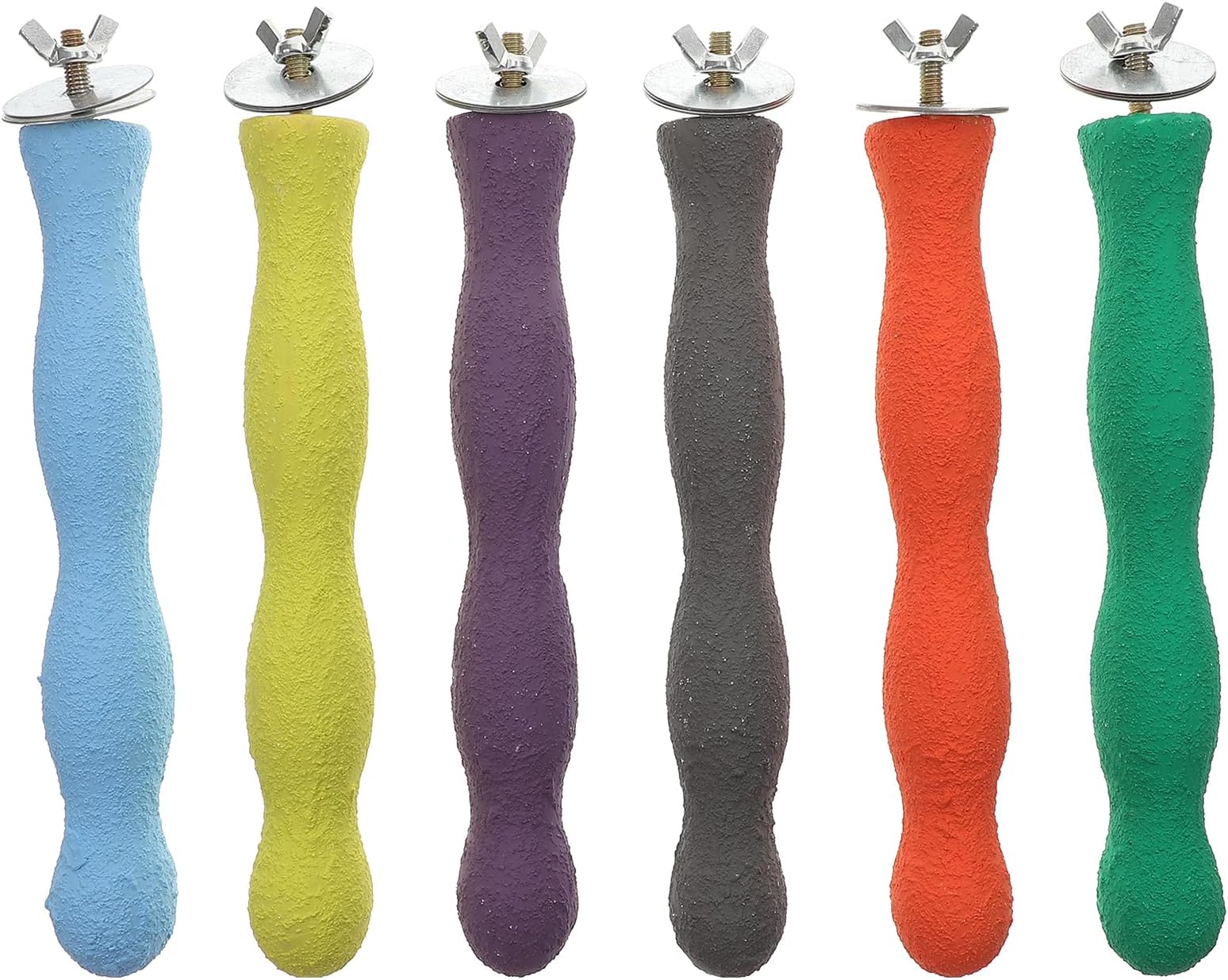 POPETPOP 20CM Bird Perch Parrot Stand Parakeet Natural Wood Rough Sand