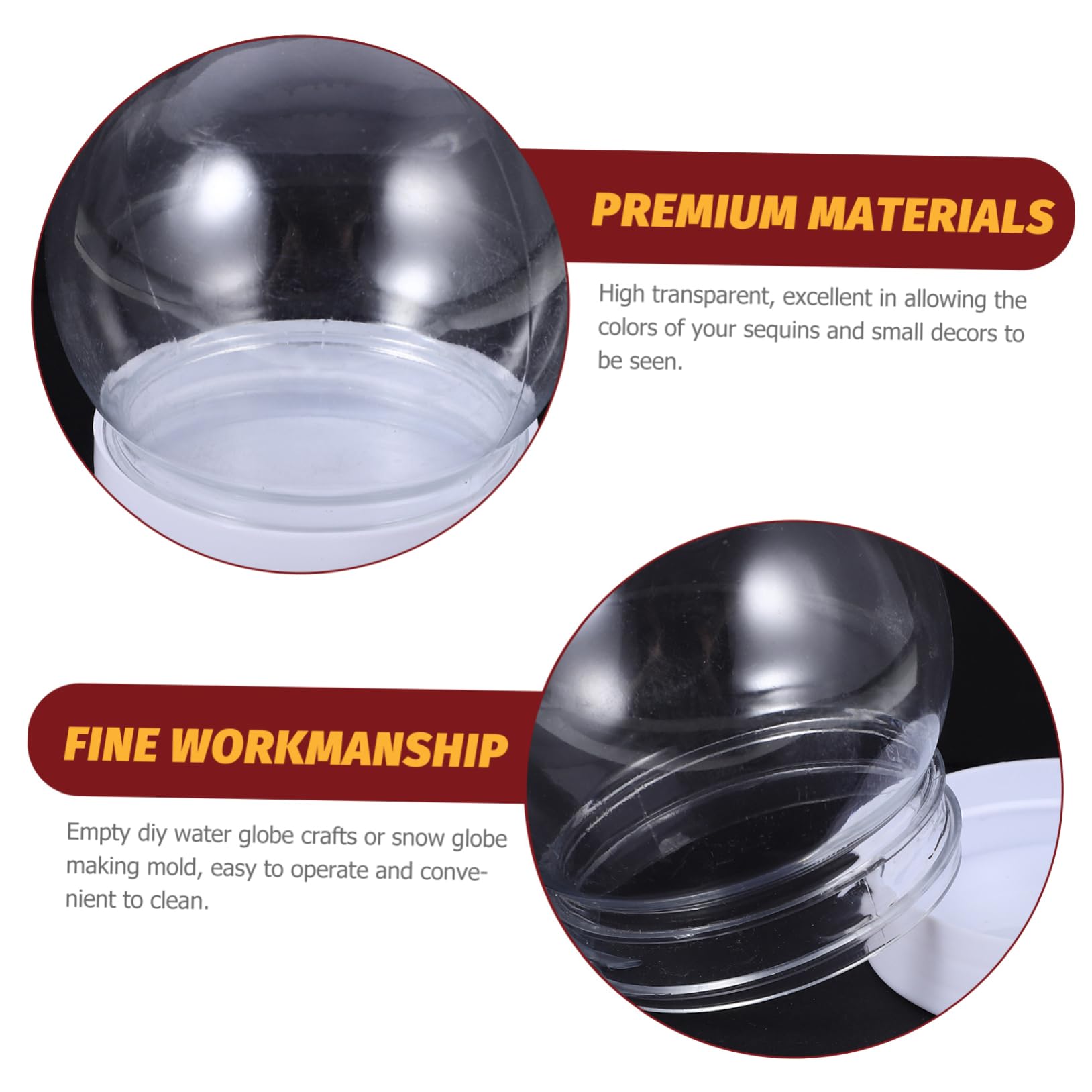 FONDOTIN 10 Pcs Clear Plastic Snow Globe Kits for Christmas Halloween Ornaments for Crafting Unique Holiday Decorations Screw Off Cap