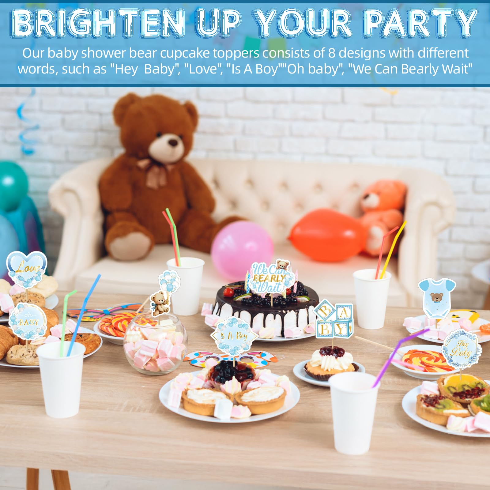 Migeaks 12-Piece 'Happy Father's Day' Acrylic Cake Topper Set - Best Dad Ever Decorations (Black) - View #9