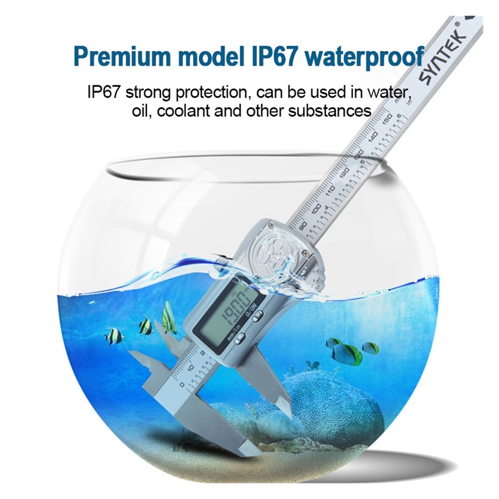 Micrómetro, Calibrador Vernier Digital electrónico, calibrador resistente al agua de 0-150/200/300mm, acero inoxidable con/sin Bluetooth(Bluetooth 0-300mm)