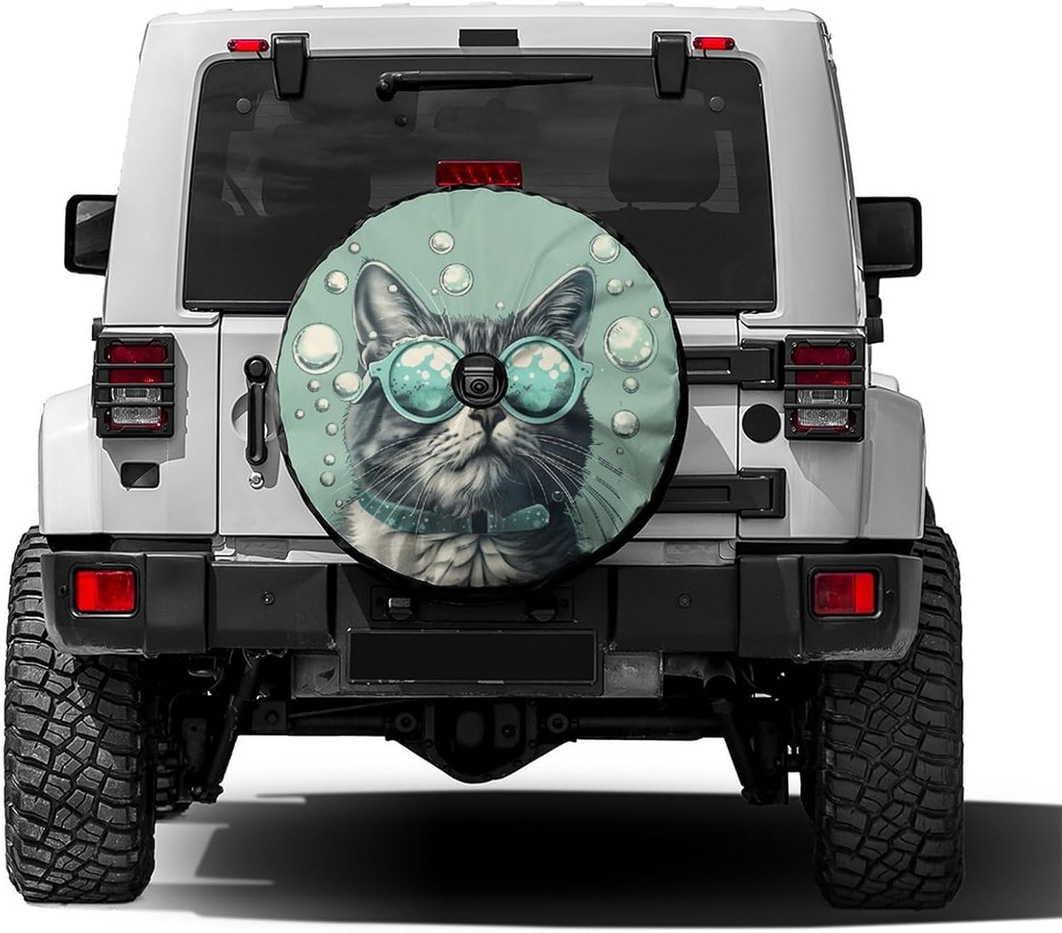 Flying Bat Spread Wings Spare Tire Cover with Backup Camera Hole Wheel Tire Cover Fit Trailer, RV, SUV and Many Vehicle 18inch