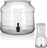 Vista 1 de 5 Gallon Water Jug Dispenser Base with Spout for 3 to 5 Gallon Bottle Plastic Water Jug Holder Containers for Stand or Countertop(Clear)