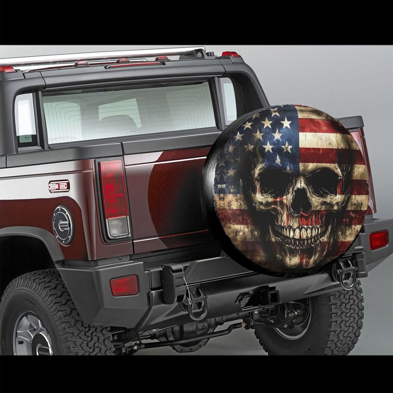4th of July Spare Tire Cover,15 inch,Waterproof Polyester Wheel Protector,American Flag Patriotic Skull Tire Covers Universal for Rv Suvs Trucks Travel Trailers,Independence Day Gifts