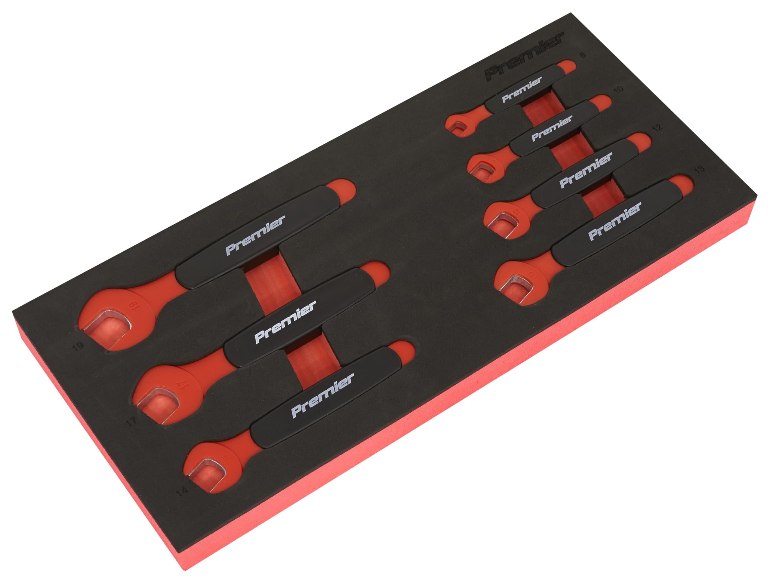 Sealey Tbte03 Premier Insulated Open-End Spanner Set With Tool Tray 7Pc Vde 5054630244575