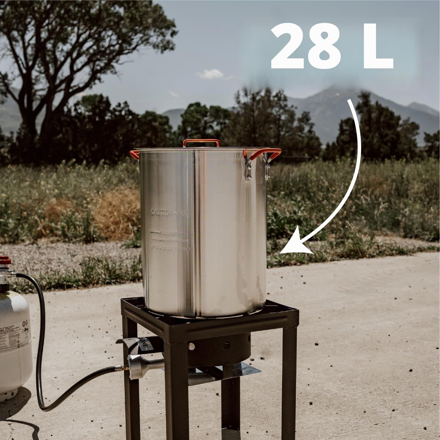 GasOne Truthahn-Fritteuse 30 QT Herd-Set 10 QT Fischfritteuse Dampfgarer Komplett-Set schwarz