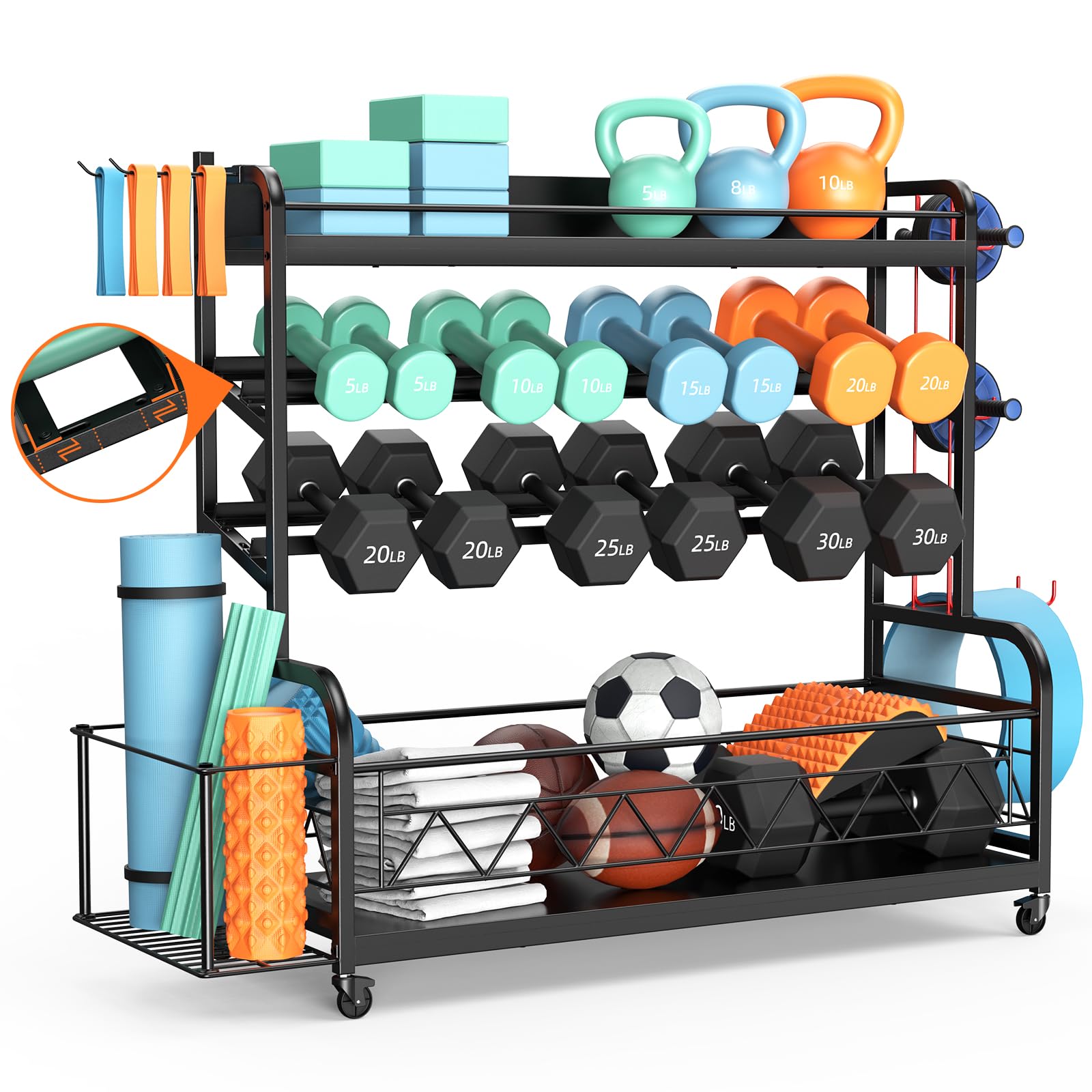 XL Dumbbell Rack Weight Stand Bonvork Adjustable Weight Rack for