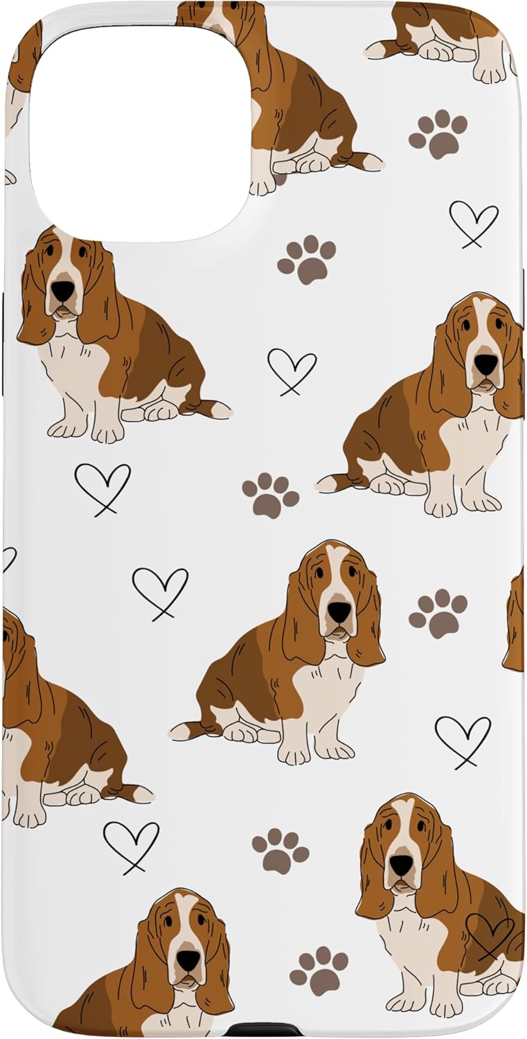 Cute Basset Hound Dog Paws Lover White Pattern Case for iPhone 11