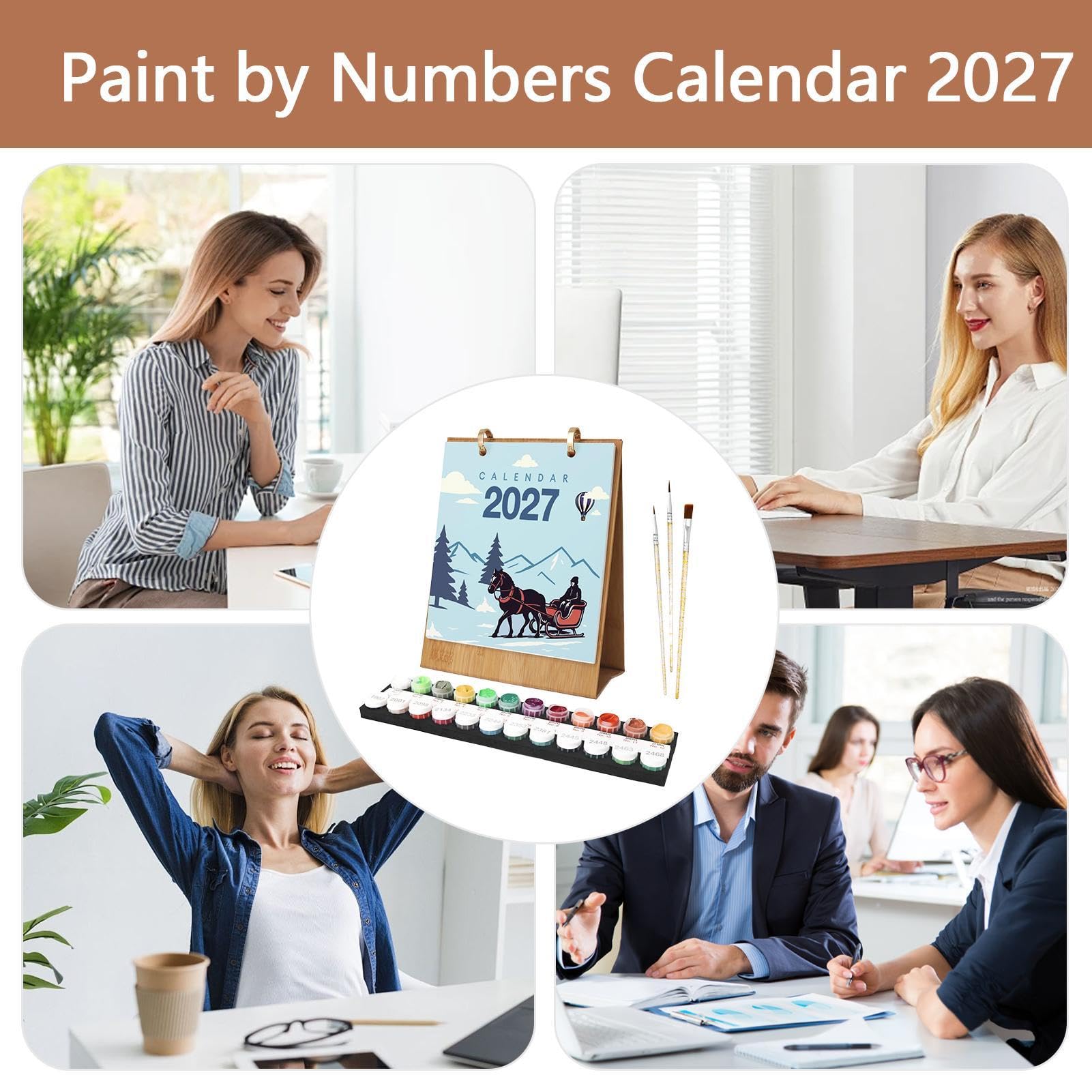 Calendario de Escritorio 2027 por Números Decoración DIY Calendario de