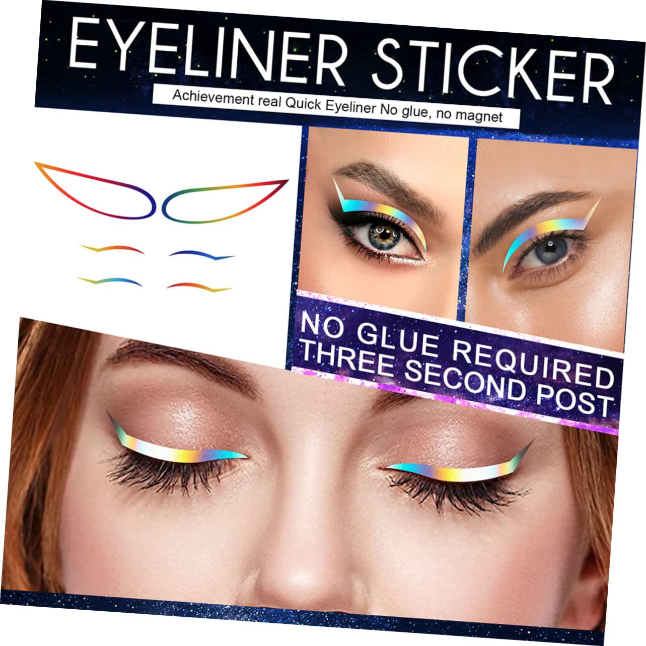 minkissy 20sets Adesivi Eyeliner Colorati Autoadesivi Per Makeup Professionale Leggeri e Portatili Per Eventi e Serate Speciali