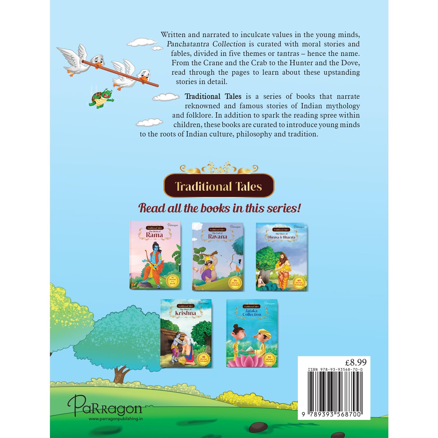 Parragon Publishing Panchatantra Collection - Libro di fiabe per bambini dai 5 ai 12 anni, 144 pagine, copertina rigida imbottita