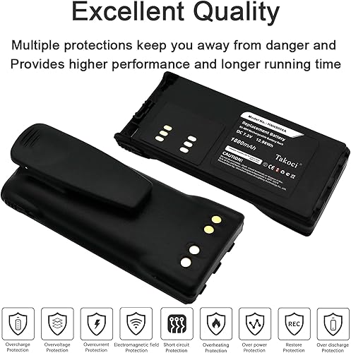 Miniatura 3 de Paquete de 2 baterías de repuesto Motorola HNN9008A HNN9013 para Motorola GP140 GP320 HT750 HT1250 MTX850 MTX900 PR860 PRO5150 GP, HT, MTX, PR y PRO