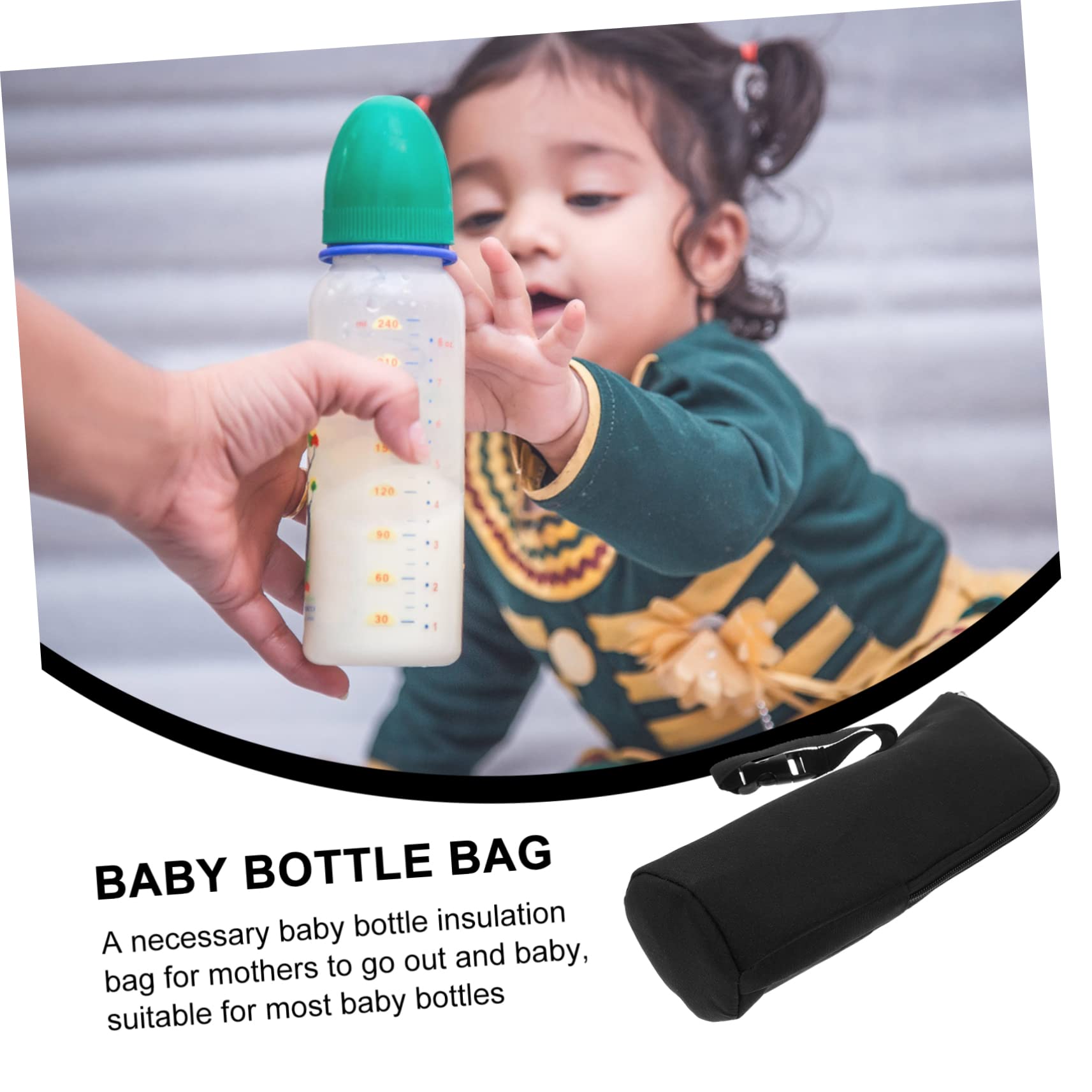 Totority Bottle Warmer Bag Insulated Milk Bottle Pouch Black Compact Size Easy to Use Random Color