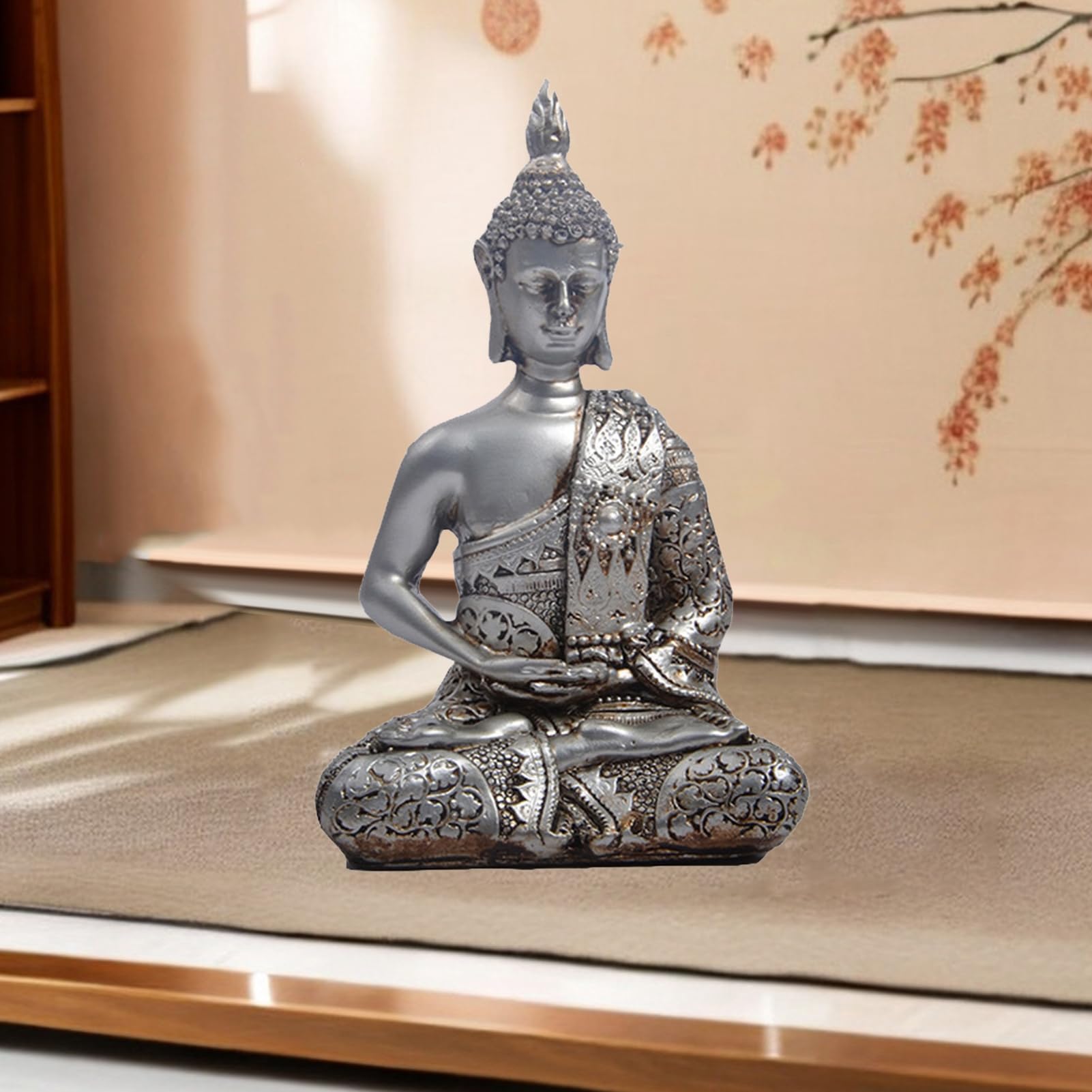 Amazon | バンホンシュン テーブル仏像瞑想仏置物樹脂あぐら座仏像彫刻