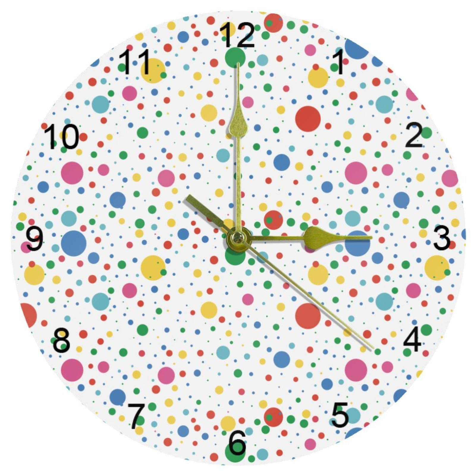 Horloge murale silencieuse à pois pour la salle de classe