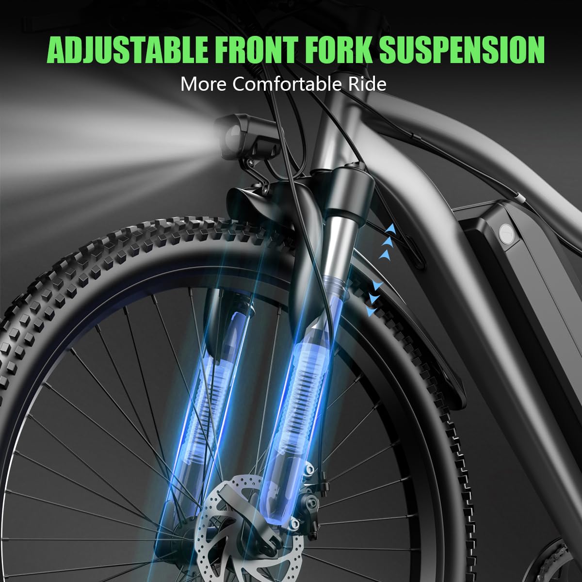 X-koala 26'' Electric Bike for Adults 1200W Peak Motor 65 Miles Long Range 25MPH Commuter E-Bike with 7 Speed Gears IPX7 Waterproof Pedal Assist Electric Mountain Bicycle for Men