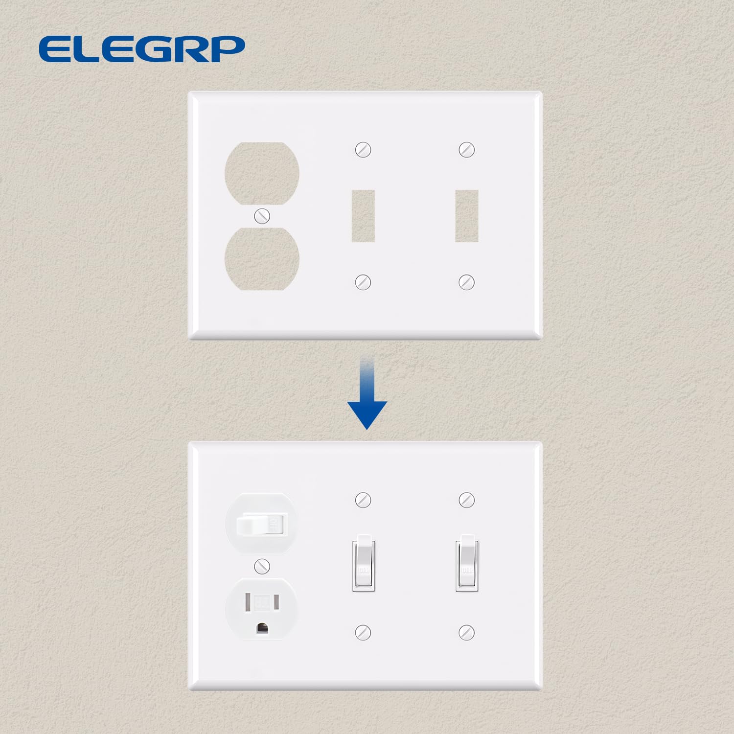 3-Gang Wall Plate - Switch & Outlet Combo -3 3-Gang Wall Plate - Switch & Outlet Combo -3