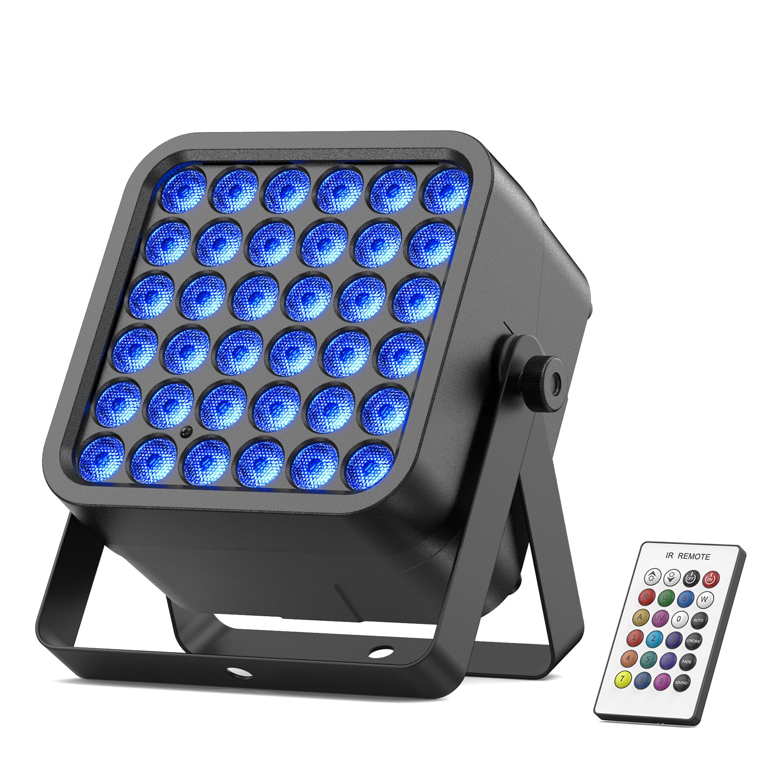 54W Par LED Batterie Rechargeable, RGBWA UV Jeu de Lumiere Scene Sans fil 5200mAh Batería avec Télécommande, Eclairage Scene 4-6h pour Exterieur Mariage Bar Spectacle Disco Noël