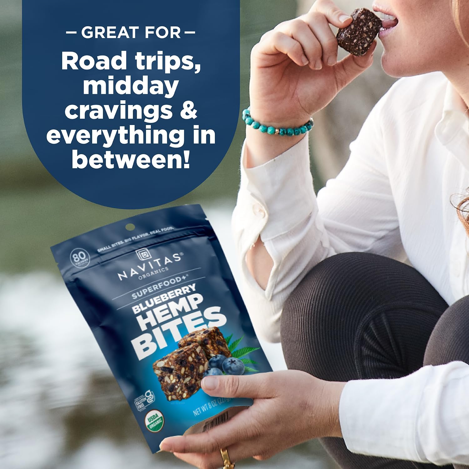 Superfood Power Snas, Blueberry Hemp,. Bag, 11 Servings
