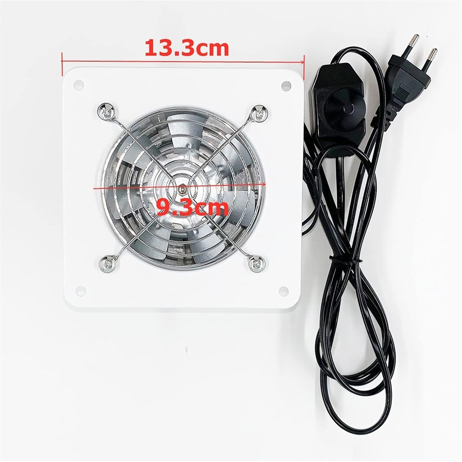 Exhaust Fan Home Silent Pipe Ventilation Fan with Grille and Check Valve 4inch Square Duct Exhaust Fan Bathroom Extractor Kitchen Toilet Air Ventilation, White Vent Fan ( Style : Without power cable )