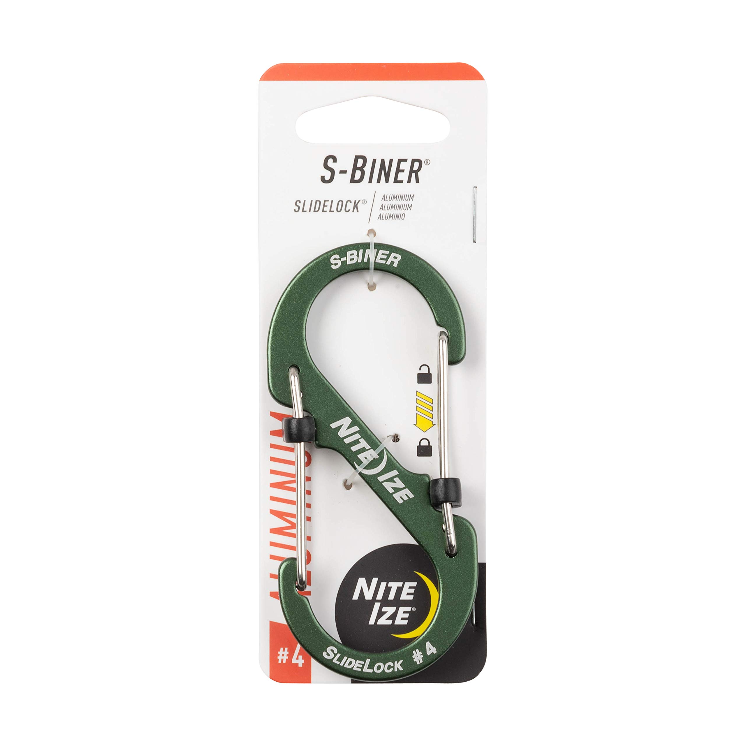 NITEIZE(ナイトアイズ) エスビナー スライドロックアルミニウム #4 オリーブ LSBA4-08-R6(日本正規品) 小