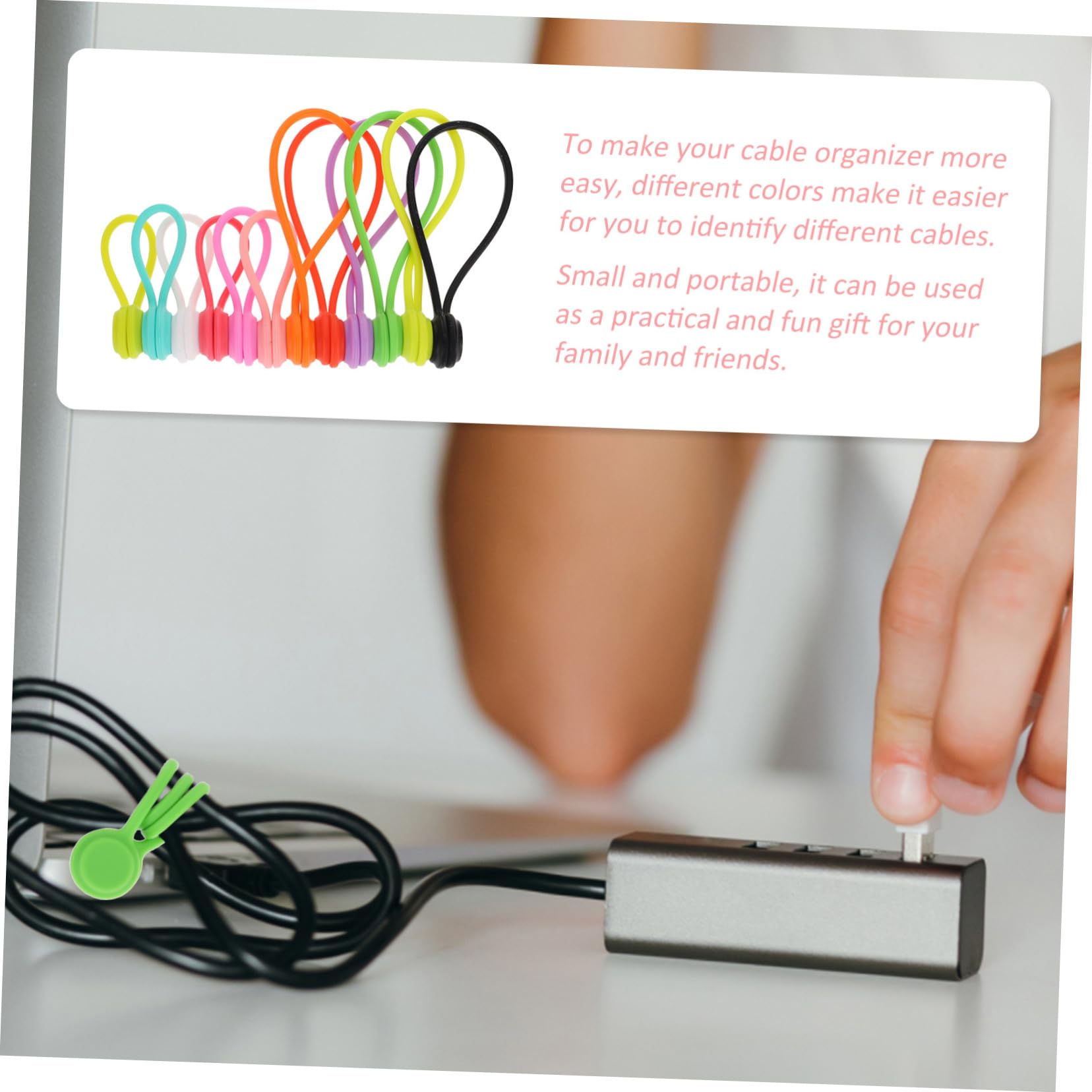 Mikikit 3 Set Di Cavi Dati Supporto Magnetico Avvolgicavo Usb Organizzatore Per Cavi Per Casa Auto Viaggio Supporto Magnetico Per Scrivania 12 Pezzi * 3