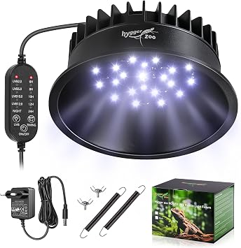 LED UVB Lamp for Reptiles Rainforest and Deserts 5 W Dimmable UVB with Timer