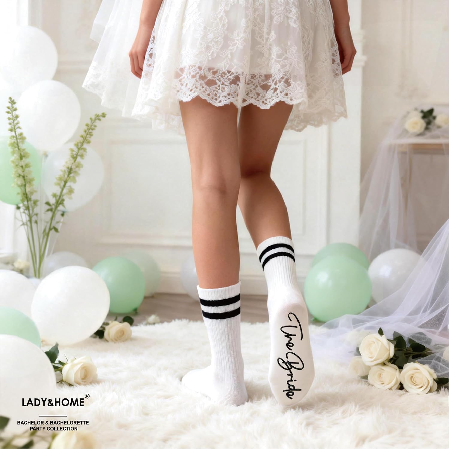 LADY&HOME Bridesmaid Proposal Gifts for Bride and Bride Squad|Bridesmaid Socks for Bach Party Favors, Bridal Shower Decors